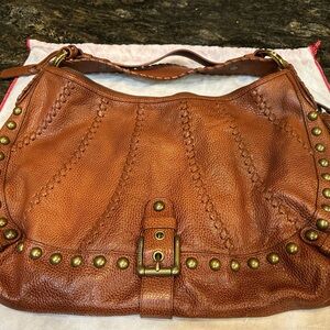 Isabella Fiore Brown Leather Studded Women's Purse